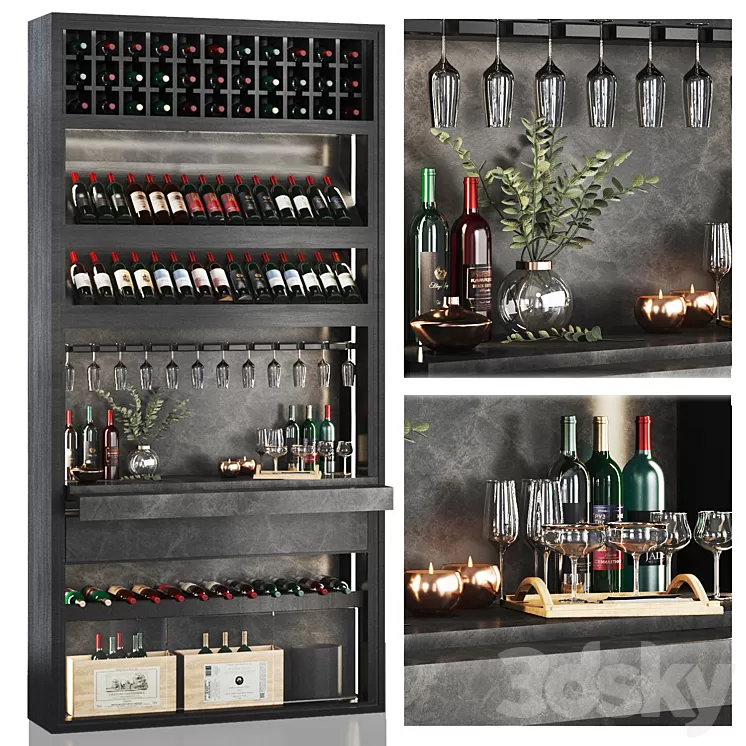 minibar- wine shelf 3D Model