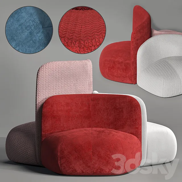 Miniforms BOTERA Upholstered fabric armchair 3DModel