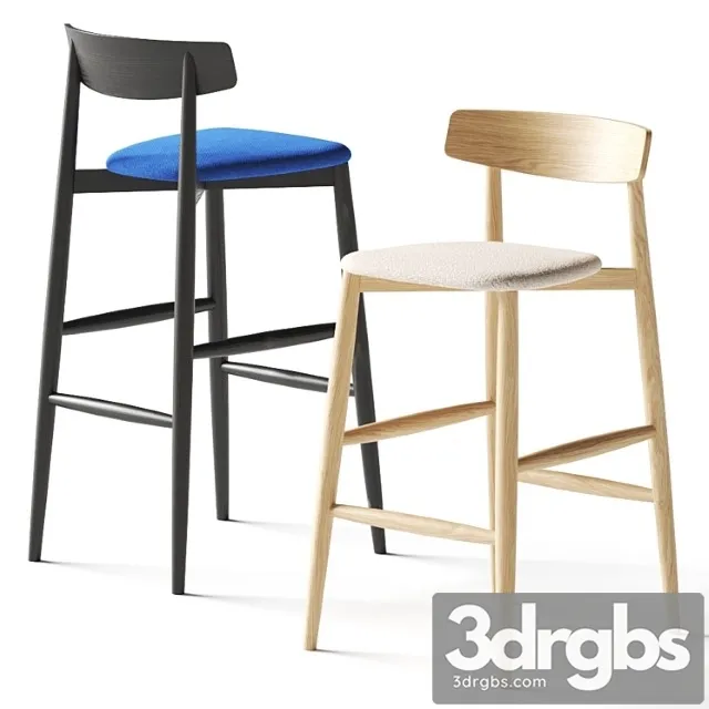 Miniforms claretta bar stool 2 3D Model Free
