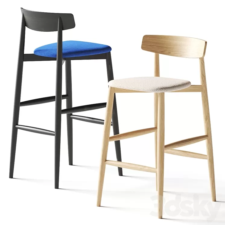 Miniforms Claretta Bar Stool 3D Model Free