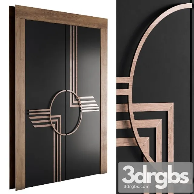 Minimal Black And Gold Door 3D Model Free
