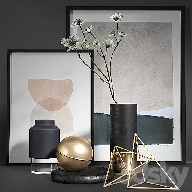 minimal decor set 3 3DModel