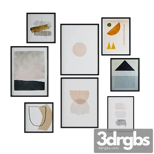 Minimal paintings set 3D Model Free