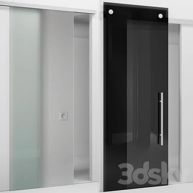 minimal quadro Sliding door track 3D Model