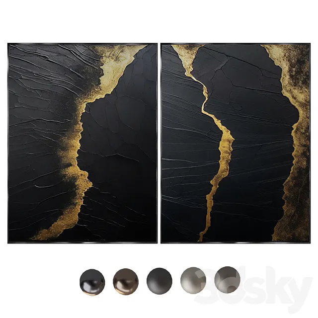 MINIMALIST ABSTRACT PAINTING ABAV493 and 498 3D Model
