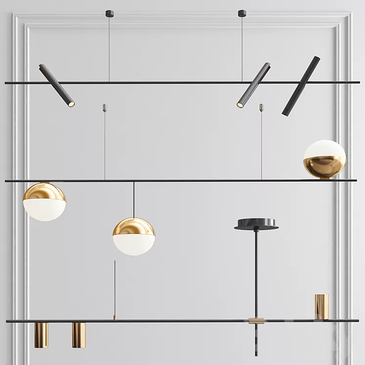 Minimalist Pendant Collecton - 3 type 3D Model