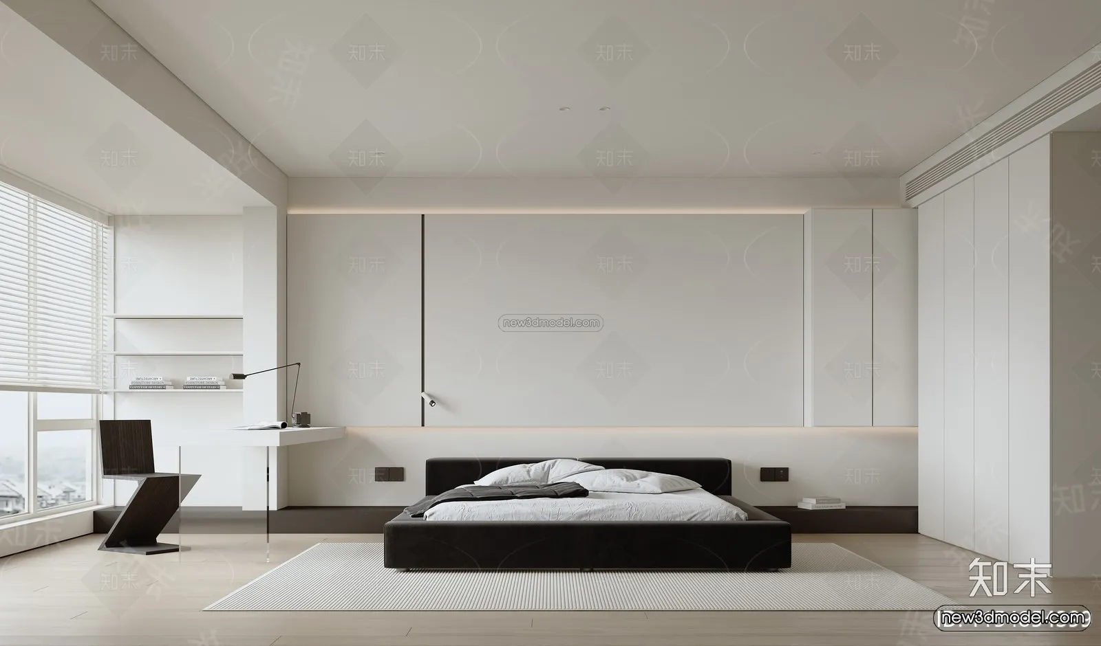 Minimalist Style Interior 3D Blocks - Living Room 3D Model - 110