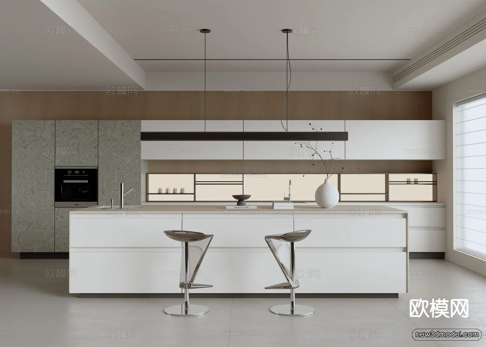 Minimalist Style Interior 3D Blocks - Study Room 3D Model - 269