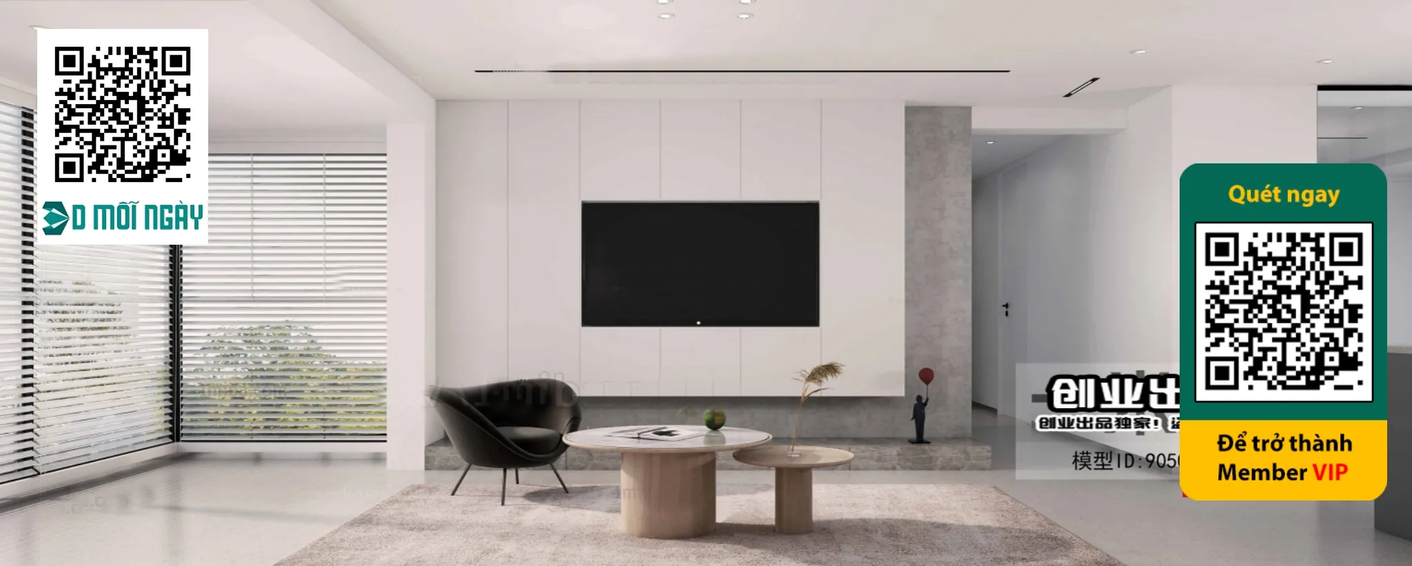 MINIMALIST STYLE - VRAY / CORONA - 3D MODEL - 4398