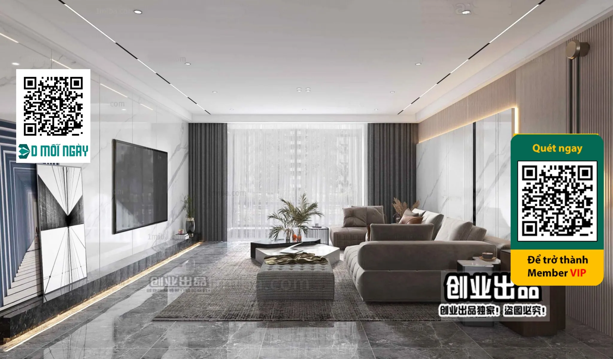 MINIMALIST STYLE - VRAY / CORONA - 3D MODEL - 4407