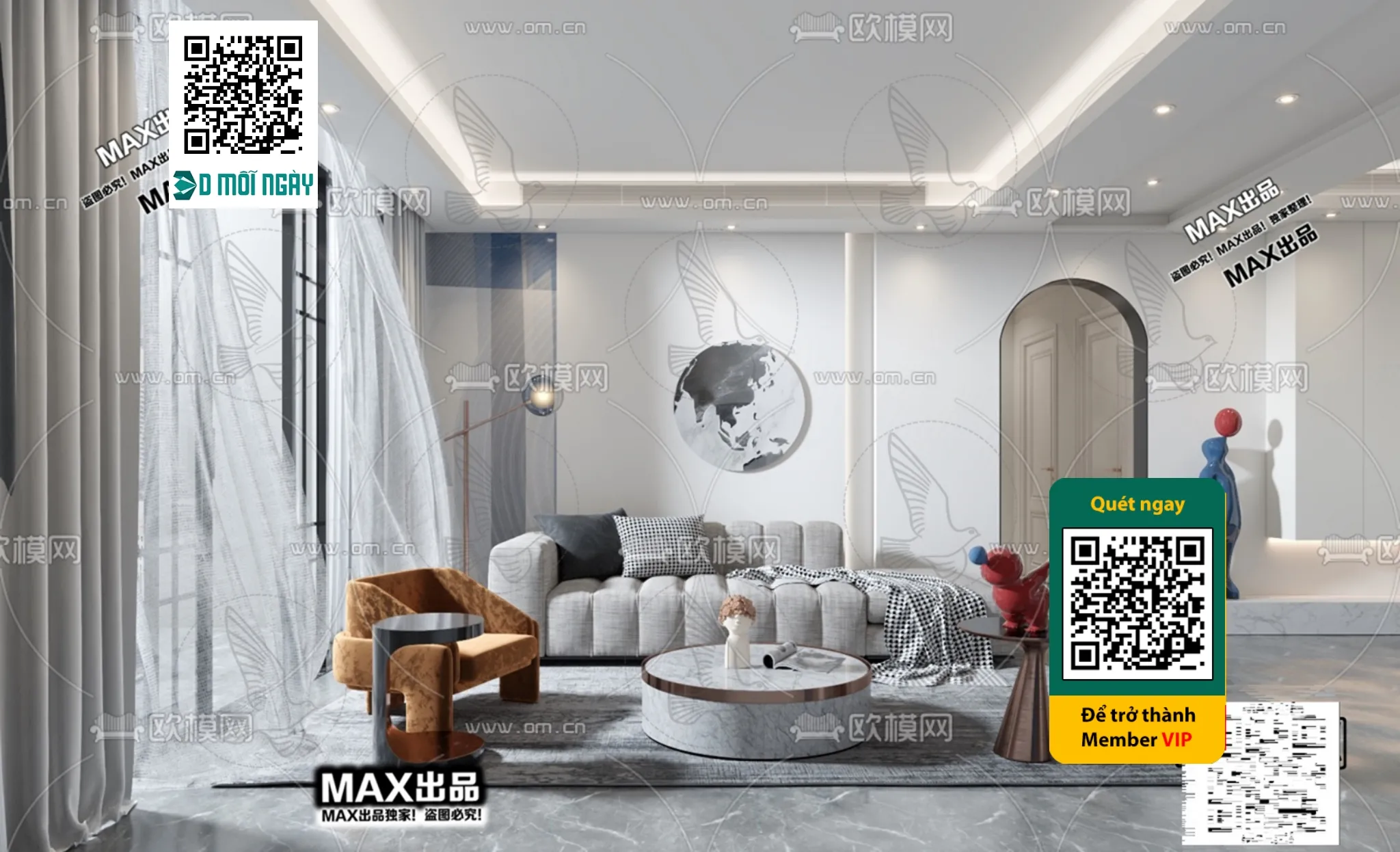 MINIMALIST STYLE - VRAY / CORONA - 3D MODEL - 5042