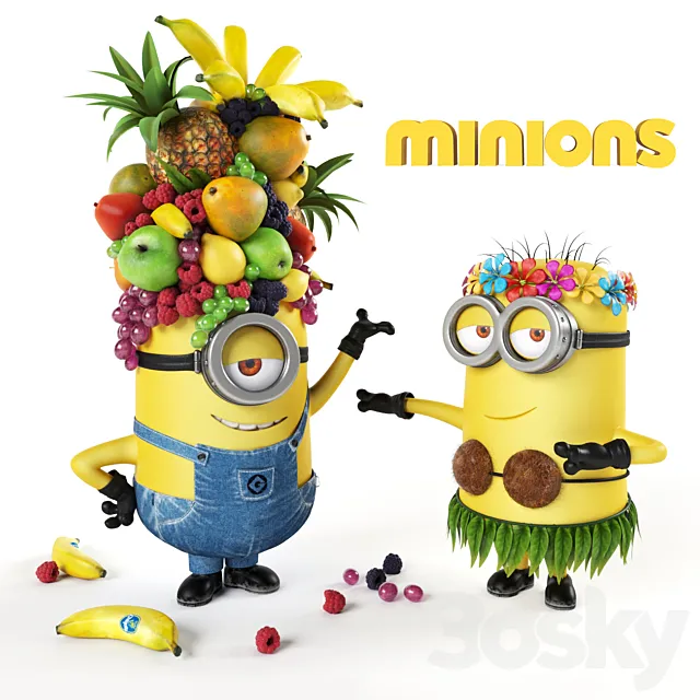 Minions on vacation 3D Model