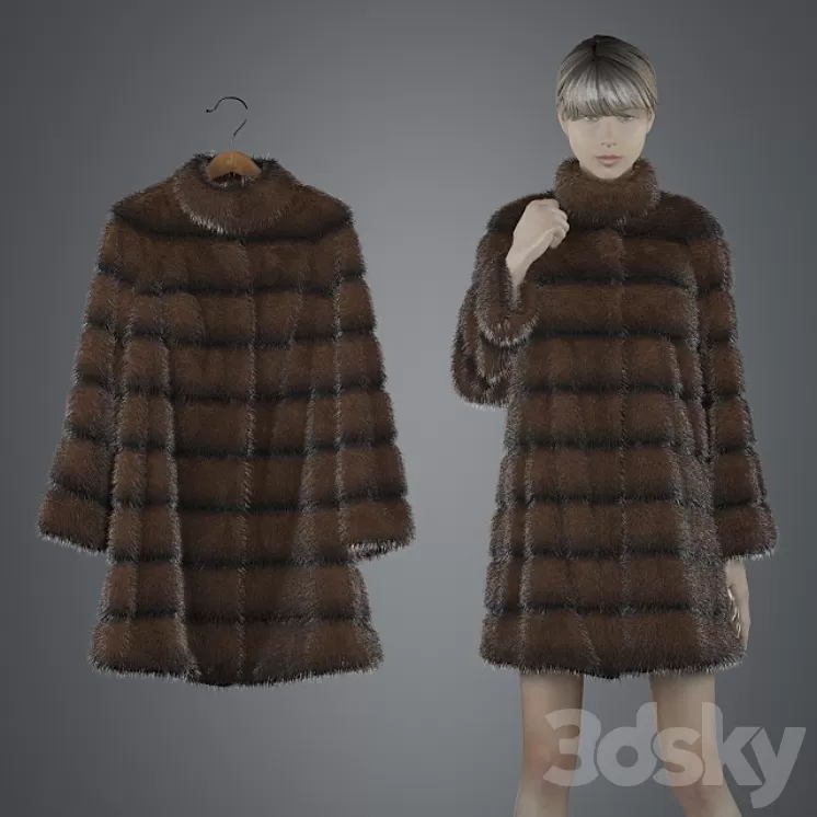 Mink coat 3D Model