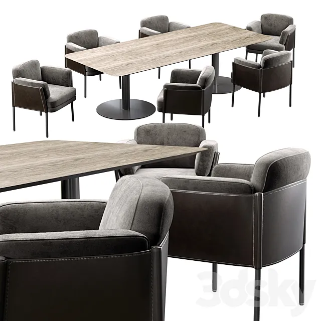 Minlotti Shelley Chair and Bellagio Table 3DModel
