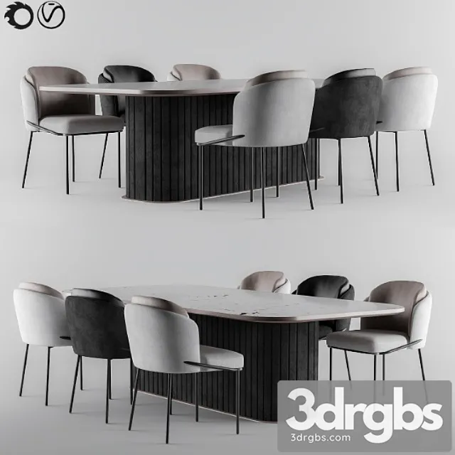 Minnoti chair + table 2 3D Model Free
