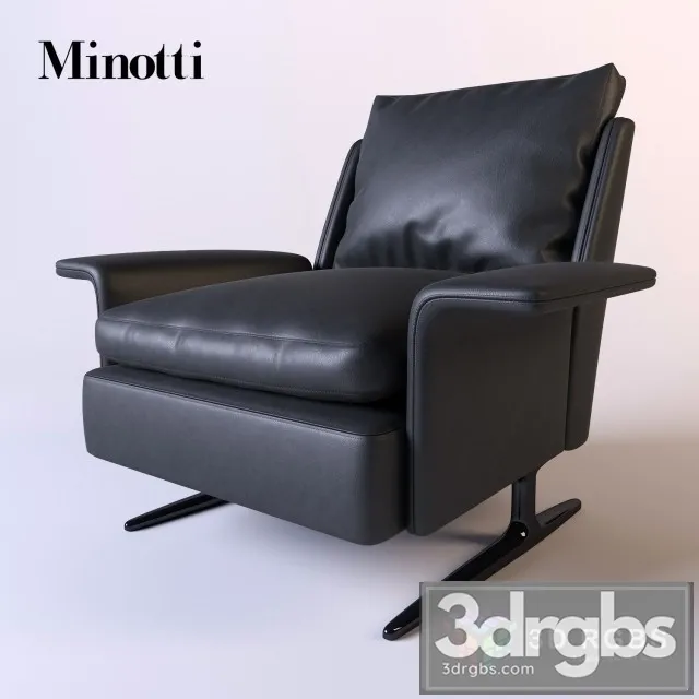 Minoti Armchair Leather Black 3D Model Free