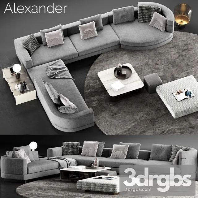 Minotti Alexander Sofa 02 3D Model Free