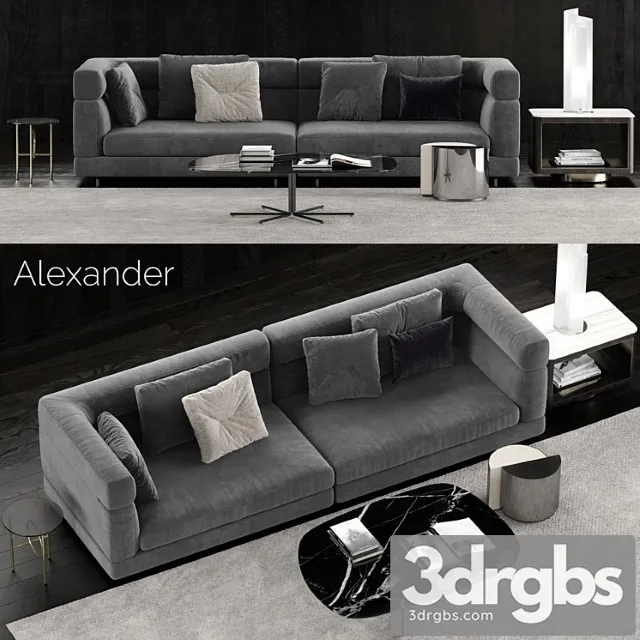Minotti alexander sofa 3 2 3D Model Free