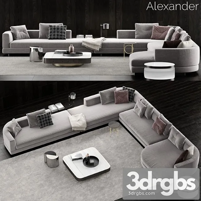 Minotti alexander sofa 4 2 3D Model Free