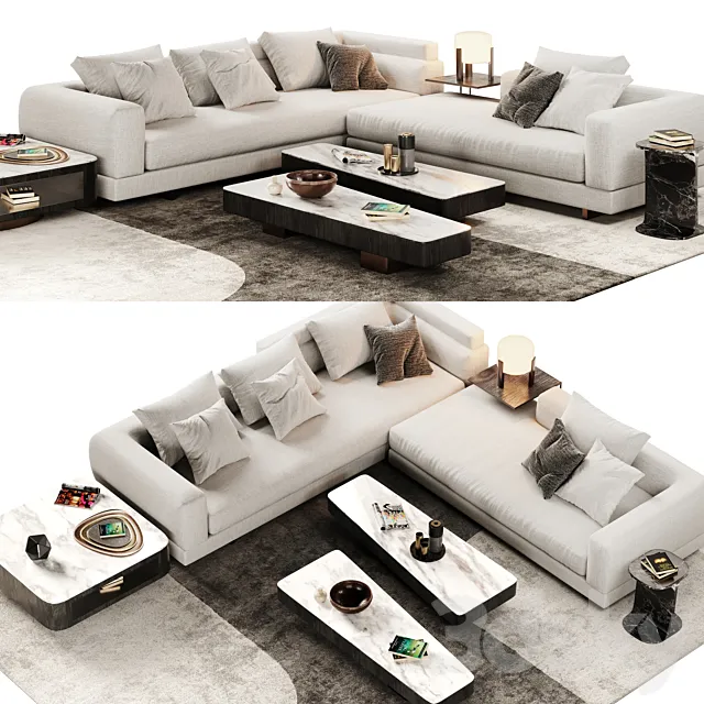 Minotti Alexander Sofa Opcion A 3D Model
