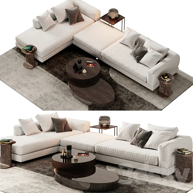 Minotti Alexander Sofa Opcion B 3D Model