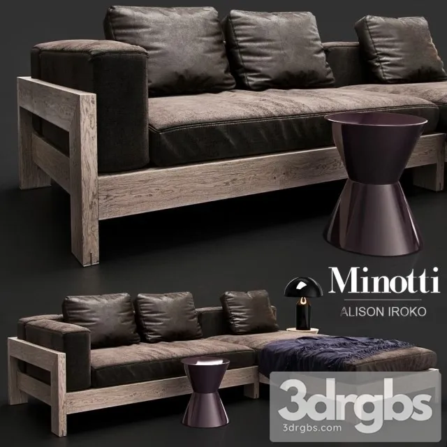 Minotti Alison Iroko 3D Model Free