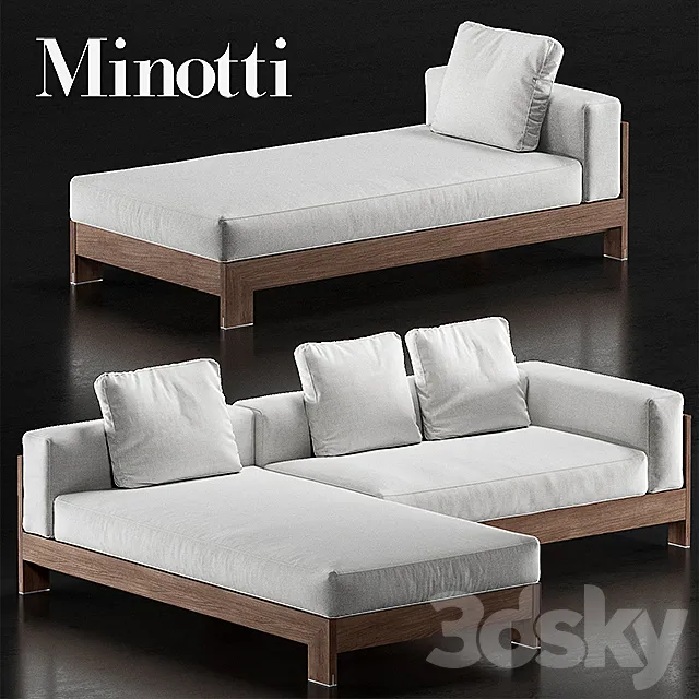 Minotti alison iroko outdoor 3D Model