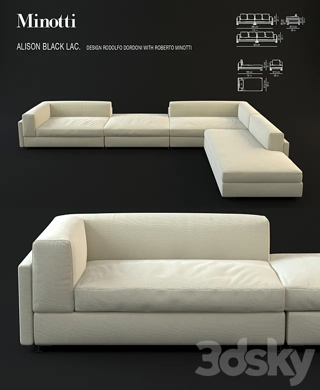 Minotti Alison L sofa - Rodolfo Dordoni and Roberto Minotti - 2010 3D Model