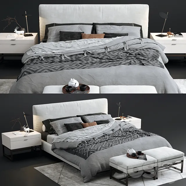 Minotti andersen bed 3D Model