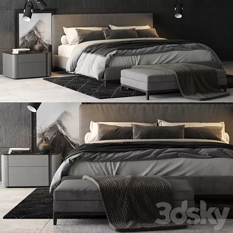 Minotti Andersen Bed 3D Model