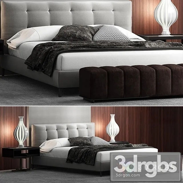 Minotti Andersen Bed Quilt 3D Model Free