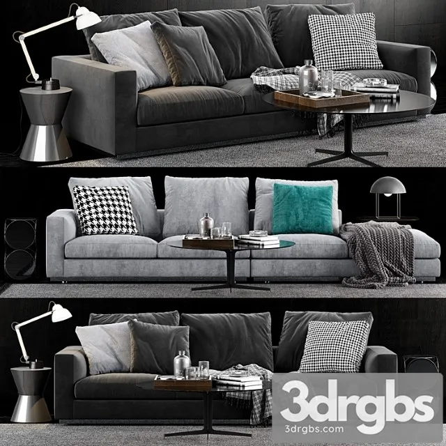 Minotti andersen line sofa 3 2 3D Model Free