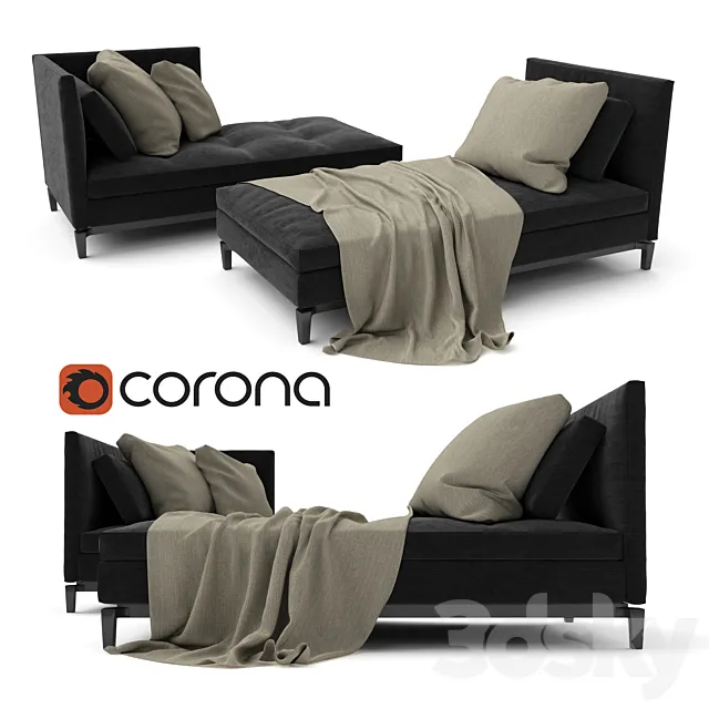 Minotti Andersen Paolina and Daybed 3D Model