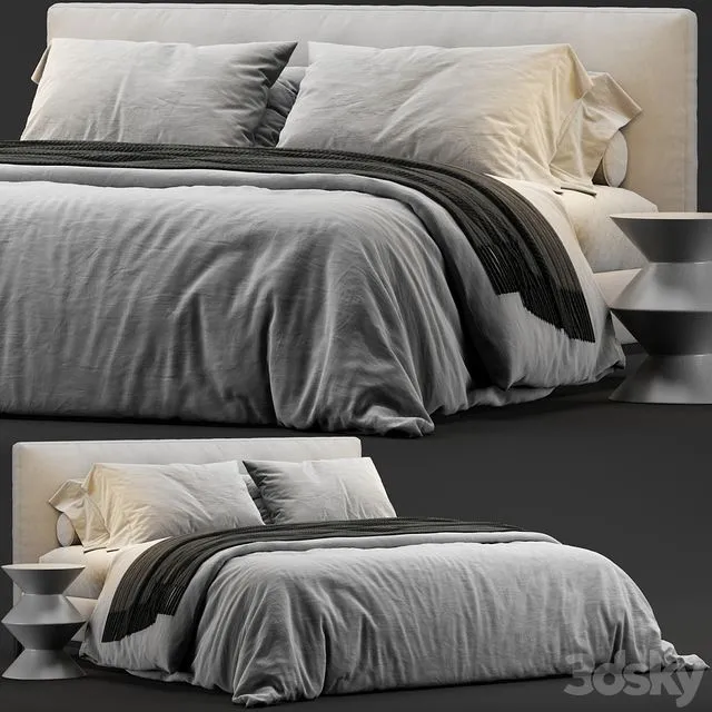Minotti Andersen Quilt Bed 3D Model