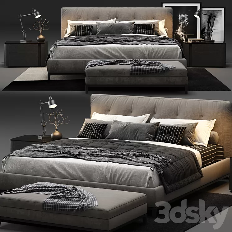 Minotti - Andersen Quilt Bed 3D Model