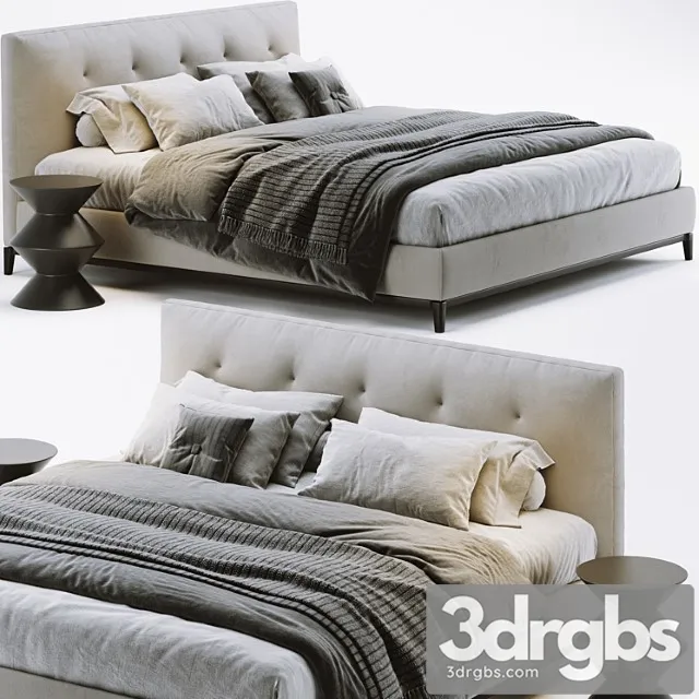 Minotti andersen quilt bed_2 2 3D Model Free