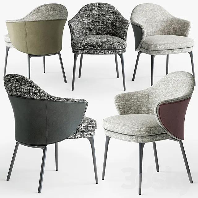 Minotti Angie dining armchair 3D Model