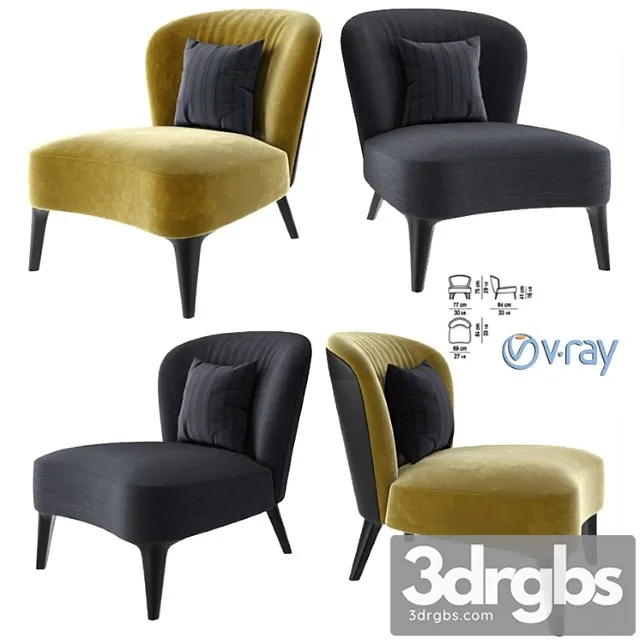 Minotti aston armchair 2 3D Model Free