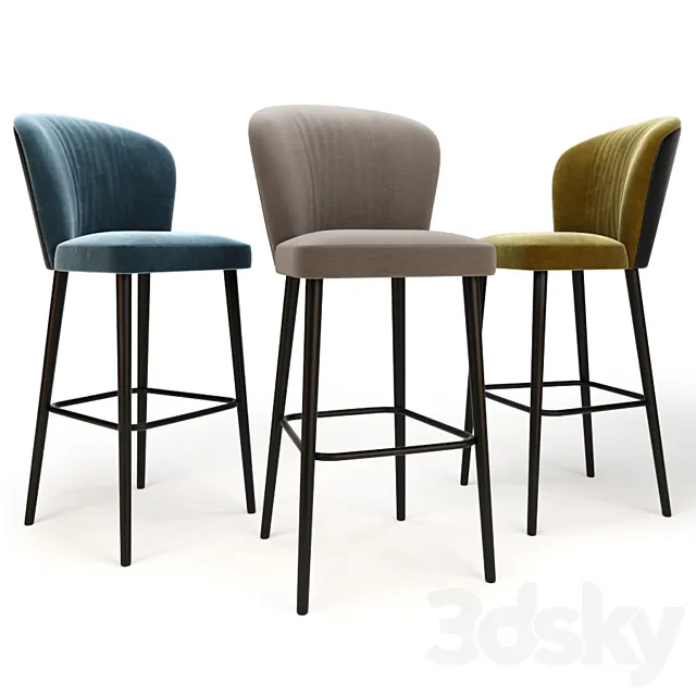 Minotti Aston Bar Stool 3D Model