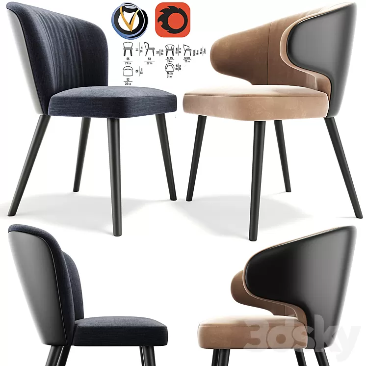 Minotti Aston Chair 3D Model