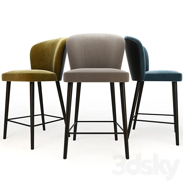 Minotti Aston Counter Stool 3D Model