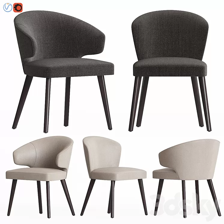 Minotti Aston Dining Chair 3D Model