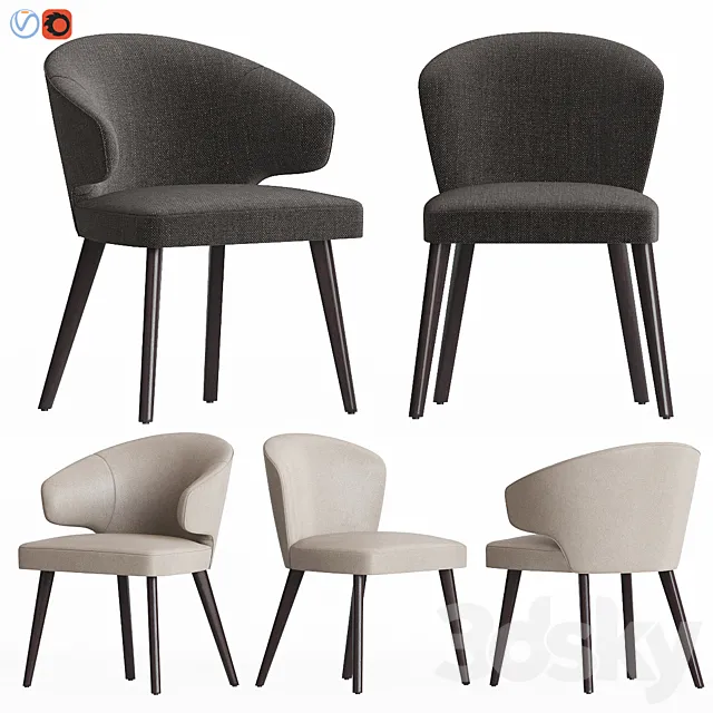 Minotti Aston Dining Chair 3DModel