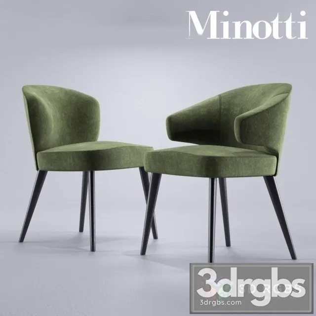 Minotti Aston Dining Chairs 3D Model Free