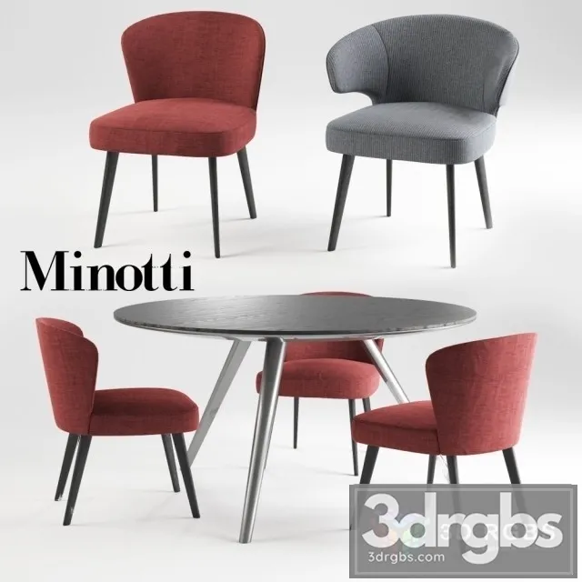 Minotti Aston Evans Dinning Set 3D Model Free
