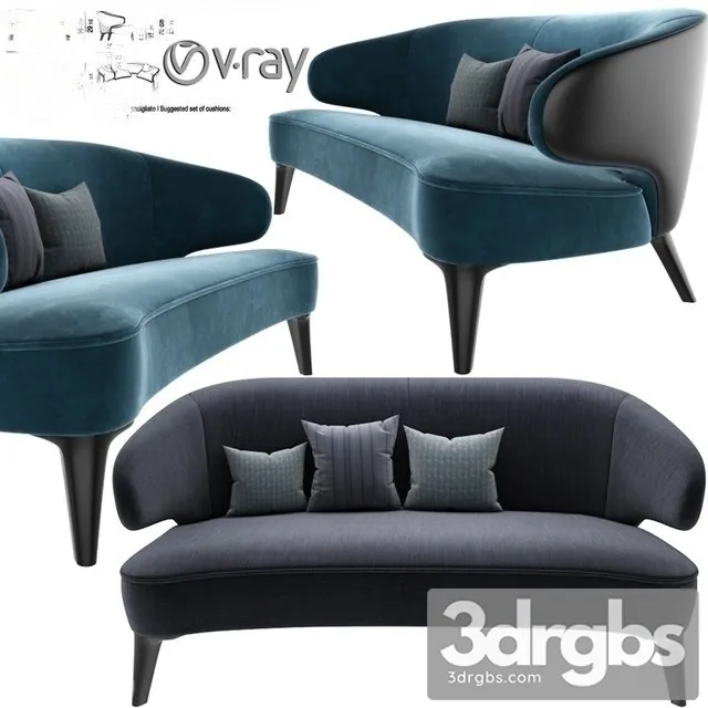 Minotti Aston Little Sofa With Pillow 3D Model Free