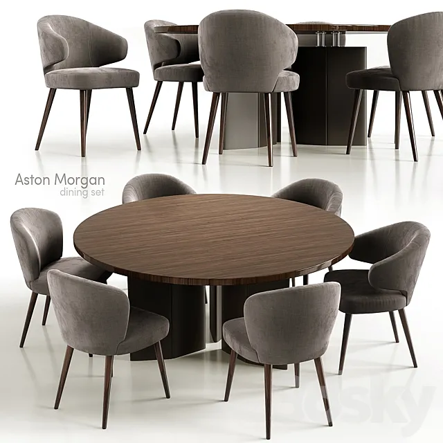 Minotti aston morgan dining set 3D Model