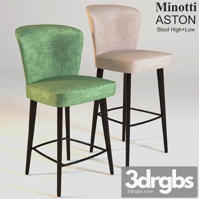 Minotti Aston Stool High Low 3D Model Free