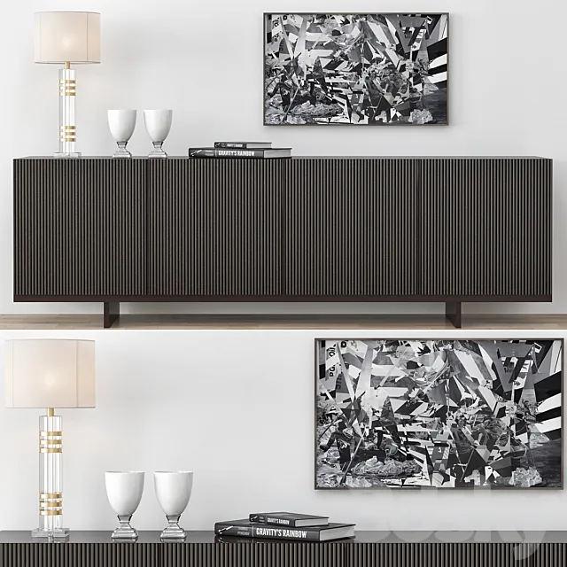 Minotti Aylon Sideboard with Accessories 3DModel