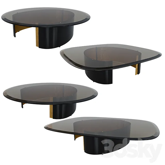 Minotti Bangle - set tables 3D Model